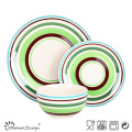 18PCS Alta Qualidade Stripe Design Handpainting cerâmica Dinner Set